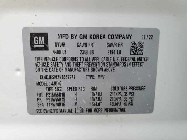 KL4CJESM2NB567971 - 2022 BUICK ENCORE PREFERRED Weiß Foto 13