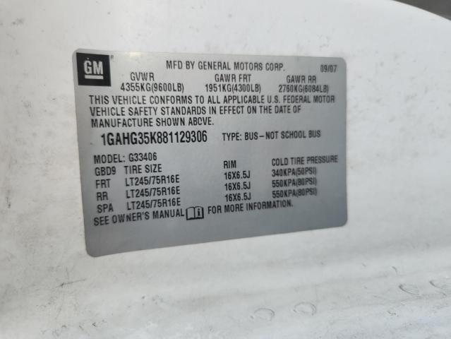 1GAHG35K881129306 - 2008 CHEVROLET EXPRESS G3 WHITE photo 13