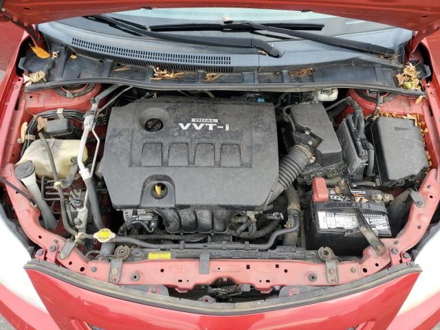 2T1BU4EE4AC345077 - 2010 TOYOTA COROLLA BASE RED photo 11