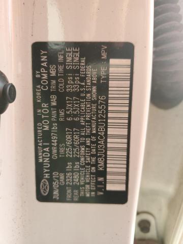 KM8JU3AC4BU125576 - 2011 HYUNDAI TUCSON GLS 白色 照片 13