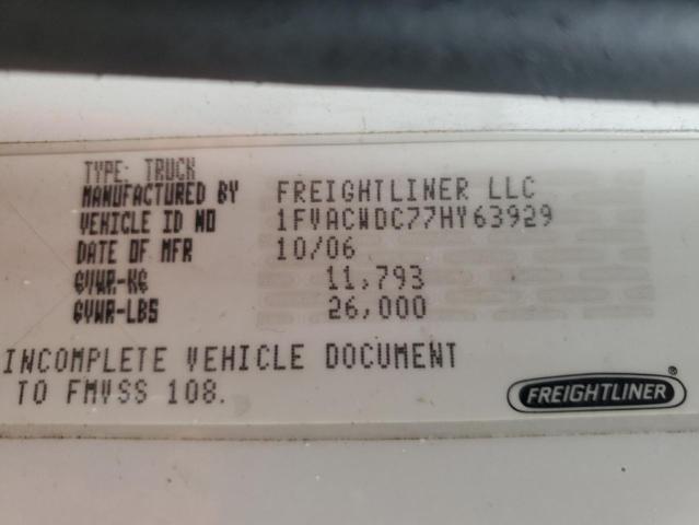 1FVACWDC77HY63929 - 2007 FREIGHTLINER M2 106 MEDIUM DUTY WHITE photo 10