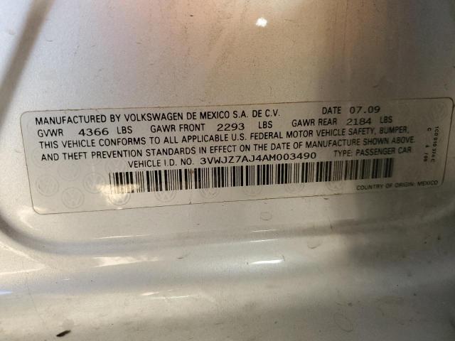 3VWJZ7AJ4AM003490 - 2010 VOLKSWAGEN JETTA S SILVER photo 12