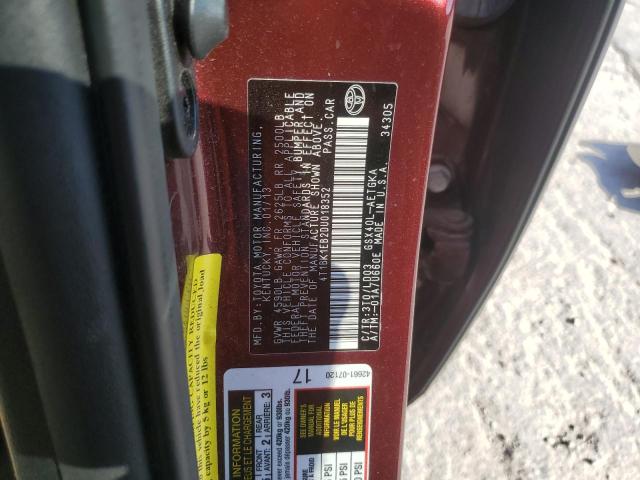 4T1BK1EB2DU018352 - 2013 TOYOTA AVALON BASE 栗色 照片 12