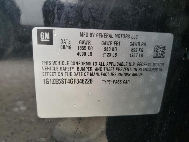 1G1ZE5ST4GF346226 - 2016 CHEVROLET MALIBU LT 黑色 照片 13