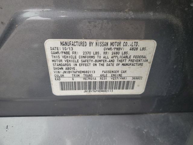 JN1BV7APXEM682113 - 2014 INFINITI Q50 BASE GRAY photo 12