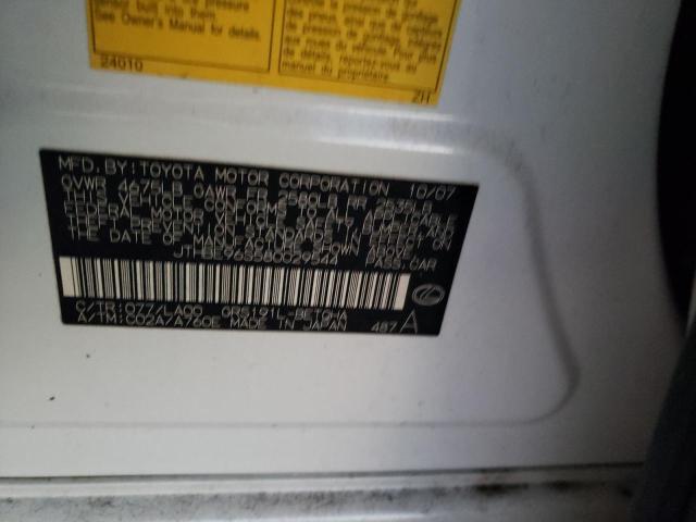 JTHBE96S580029544 - 2008 LEXUS GS 350 WHITE photo 12