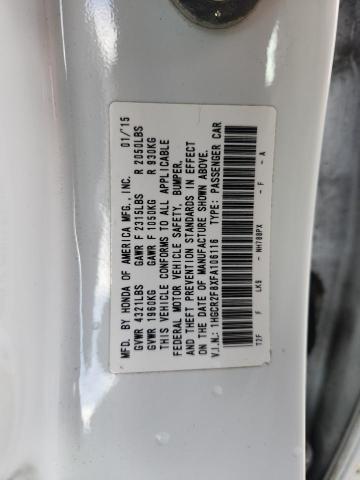 1HGCR2F8XFA106116 - 2015 HONDA ACCORD EXL WHITE photo 12