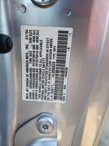 5J6YH28314L006829 - 2004 HONDA ELEMENT LX SILVER photo 12