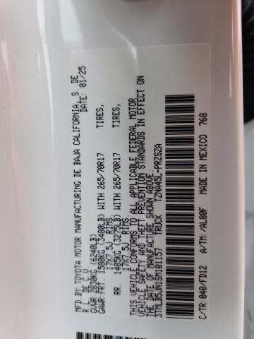 3TMLB5JN1SM101157 - 2025 TOYOTA TACOMA DOUBLE CAB 白色 照片 12