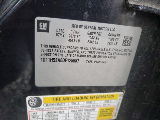 1G11H5SA0DF128587 - 2013 CHEVROLET MALIBU LTZ Schwarz Foto 12