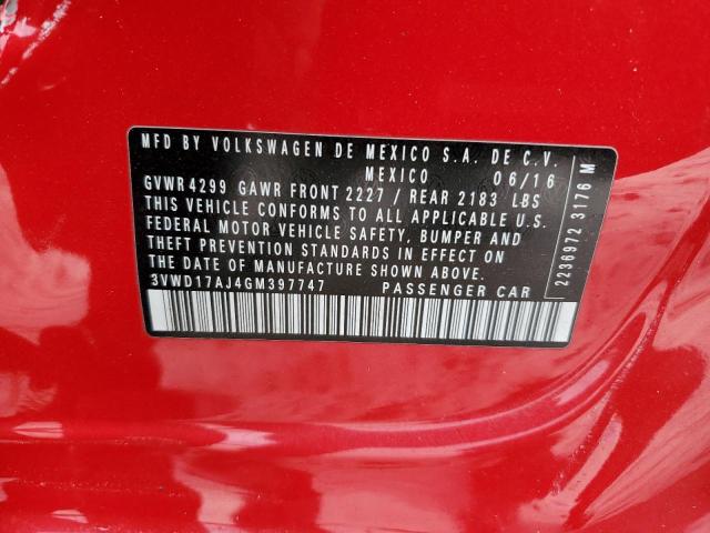 3VWD17AJ4GM397747 - 2016 VOLKSWAGEN JETTA SPORT Qırmızı foto 12