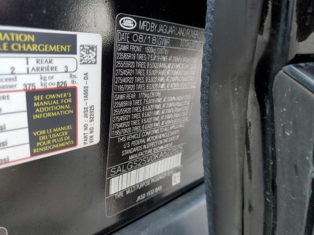 SALGS2SV0KA522825 - 2019 LAND ROVER RANGE ROVE HSE BLACK photo 13