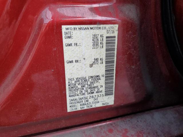 1N4AL3AP2GC267325 - 2016 NISSAN ALTIMA 2.5 RED photo 12
