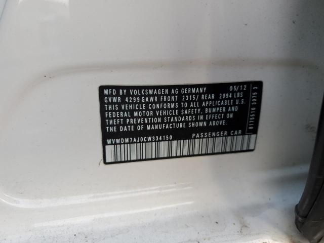 WVWDM7AJ0CW334150 - 2012 VOLKSWAGEN GOLF Սպիտակ լուսանկար 12