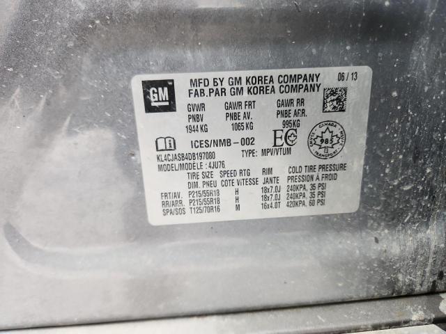 KL4CJASB4DB197080 - 2013 BUICK ENCORE 银色 照片 13