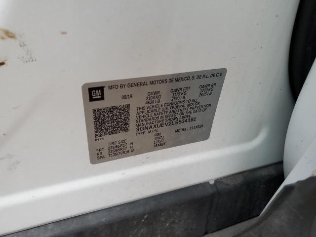 3GNAXUEV2LS534181 - 2020 CHEVROLET EQUINOX LT 白色 照片 13