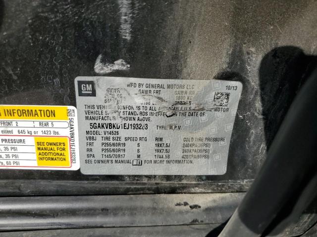 5GAKVBKD1EJ193283 - 2014 BUICK ENCLAVE Սև լուսանկար 13