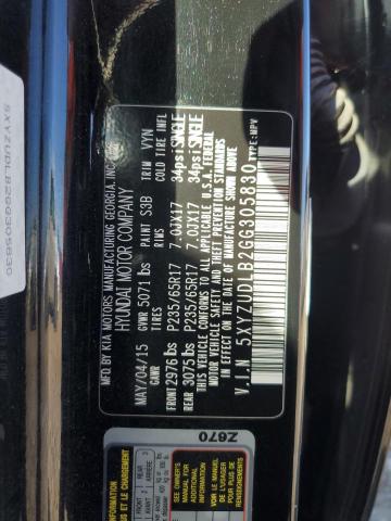 5XYZUDLB2GG305830 - 2016 HYUNDAI SANTA FE S BLACK photo 13