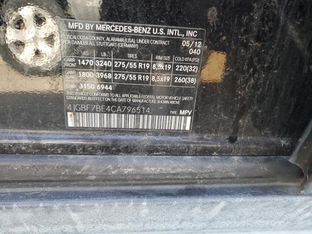 4JGBF7BE4CA796514 - 2012 MERCEDES-BENZ GL 450 4MATIC BLACK photo 13