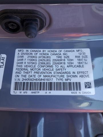 2HKRW2H8XMH616017 - 2021 HONDA CR-V EXL Mavi foto 13