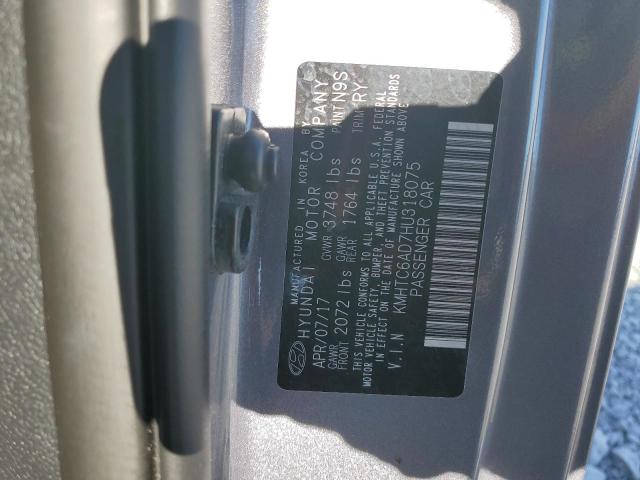 KMHTC6AD7HU318075 - 2017 HYUNDAI VELOSTER GRAY photo 12