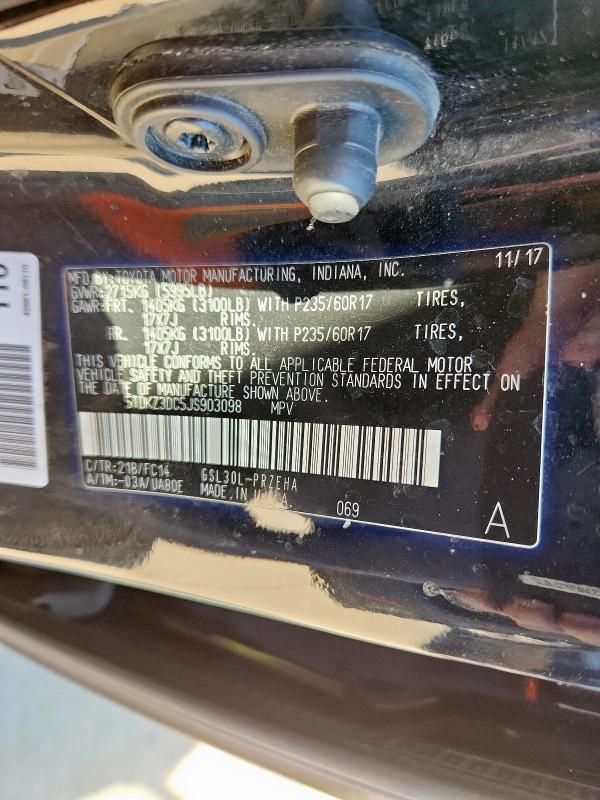 5TDKZ3DC5JS903098 - 2018 TOYOTA SIENNA LE 黑色 照片 14