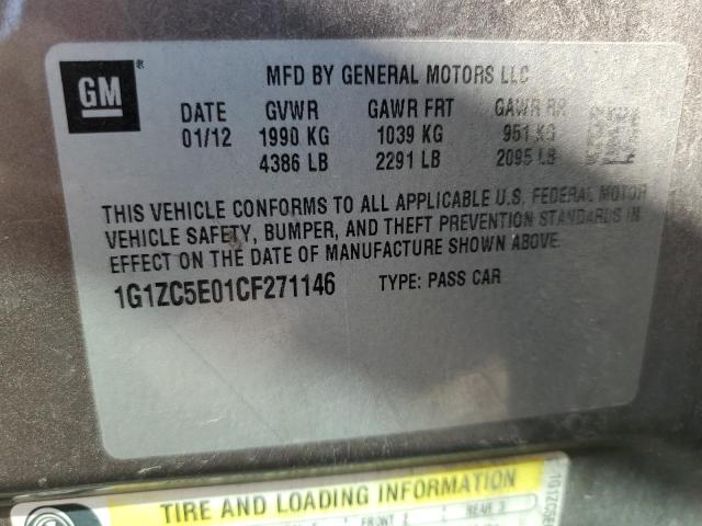 1G1ZC5E01CF271146 - 2012 CHEVROLET MALIBU 1LT SILVER photo 12