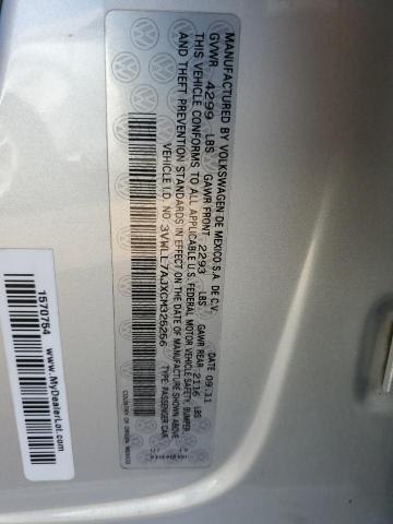 3VWLL7AJXCM325256 - 2012 VOLKSWAGEN JETTA TDI SILVER photo 12