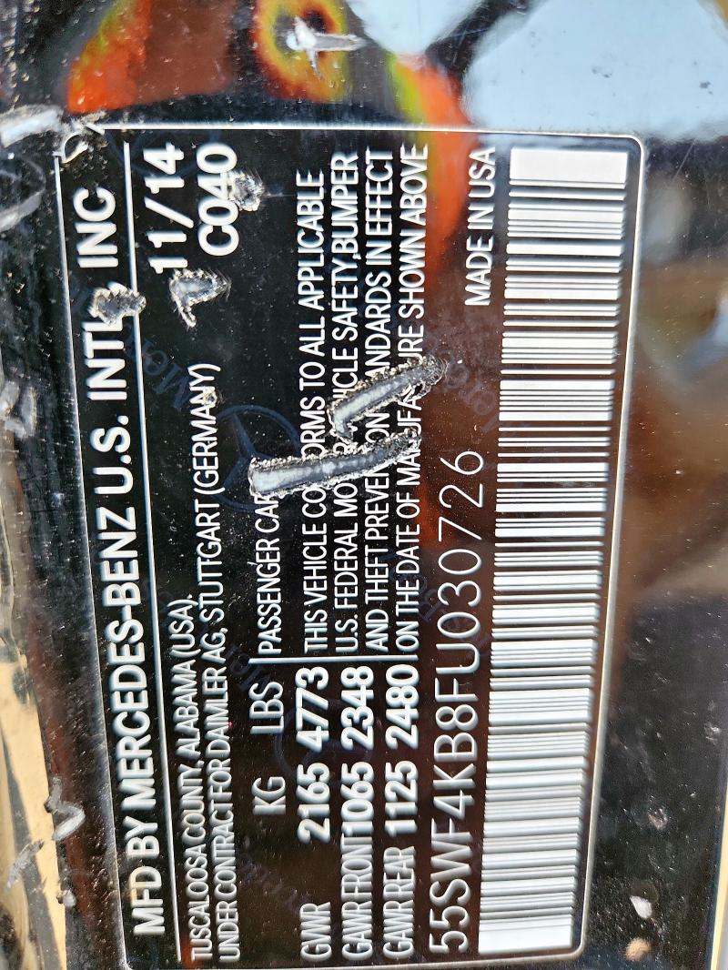 55SWF4KB8FU030726 - 2015 MERCEDES-BENZ C 300 4MATIC BLACK photo 12