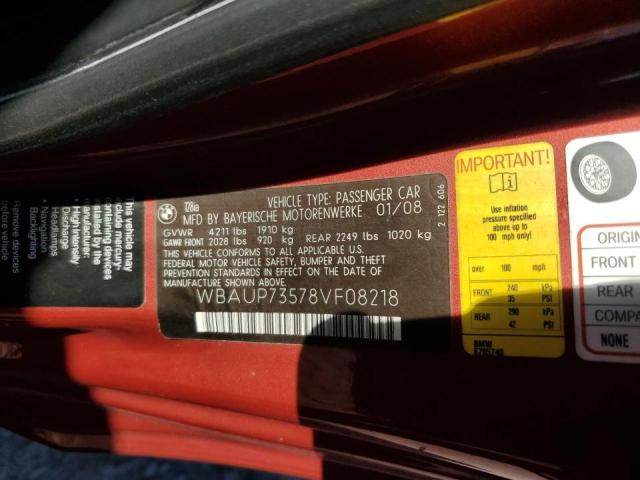 WBAUP73578VF08218 - 2008 BMW 128 I Qırmızı foto 12