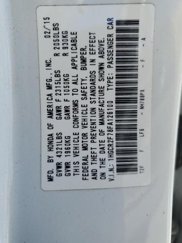 1HGCR2F78FA126100 - 2015 HONDA ACCORD EX Ağ foto 12