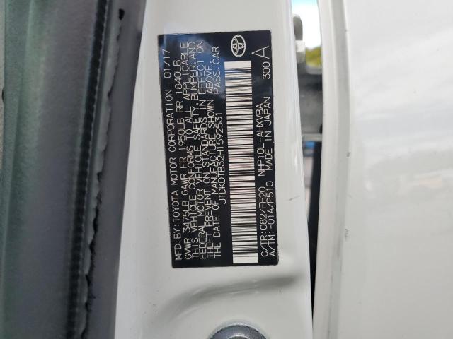 JTDKDTB32H1592531 - 2017 TOYOTA PRIUS C 白色 照片 12