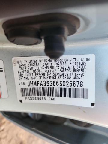 JHMFA36266S026678 - 2006 HONDA CIVIC HYBRID 蓝色 照片 12