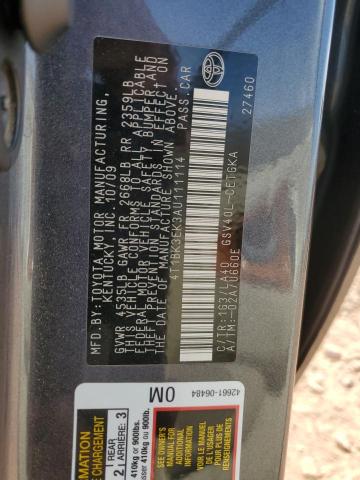 4T1BK3EK3AU111114 - 2010 TOYOTA CAMRY SE Boz foto 12