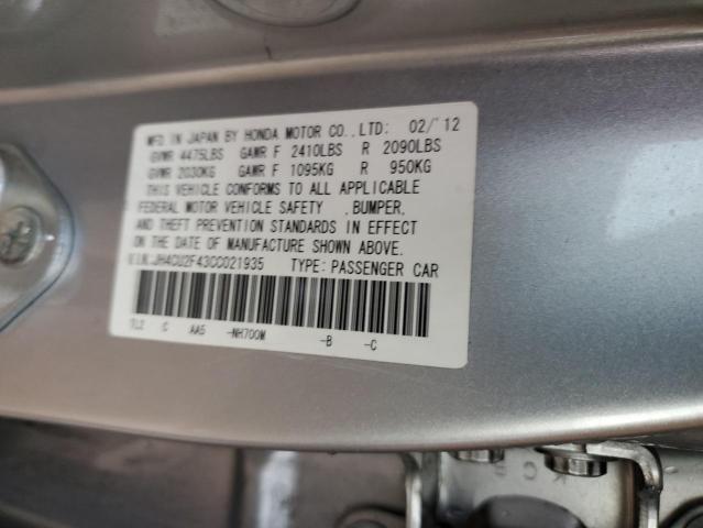 JH4CU2F43CC021935 - 2012 ACURA TSX SILVER photo 13