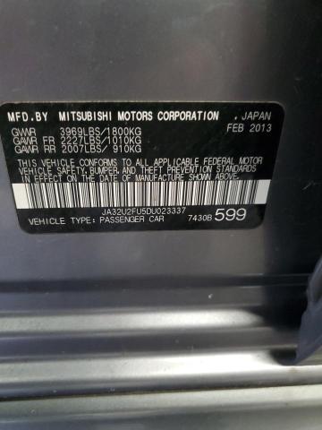 JA32U2FU5DU023337 - 2013 MITSUBISHI LANCER ES/ES SPORT GRAY photo 12