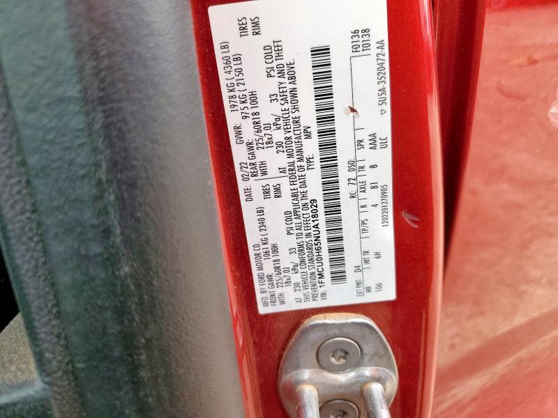 1FMCU0H65NUA18029 - 2022 FORD ESCAPE SEL RED photo 13