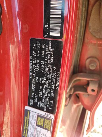 3KPFL4A75JE201373 - 2018 KIA FORTE LX RED photo 12