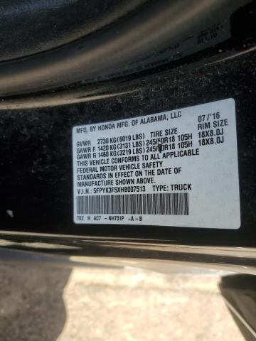 5FPYK3F5XHB007513 - 2017 HONDA RIDGELINE RTL 黑色 照片 13