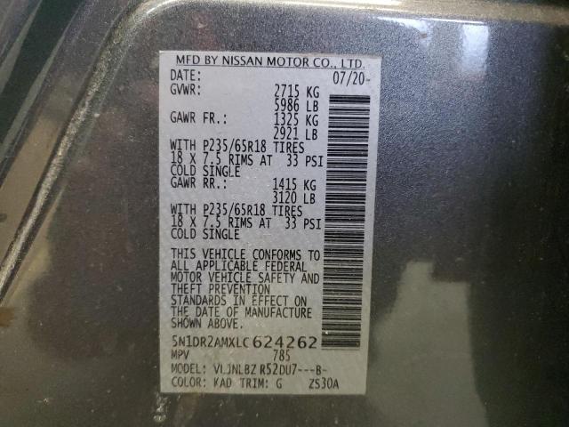 5N1DR2AMXLC624262 - 2020 NISSAN PATHFINDER S GRAY photo 13