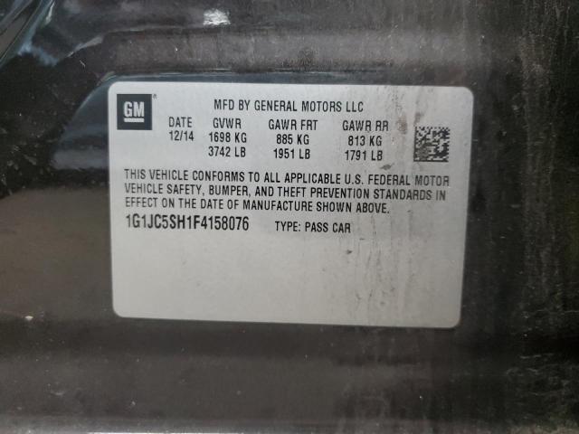 1G1JC5SH1F4158076 - 2015 CHEVROLET SONIC LT 黑色 照片 12