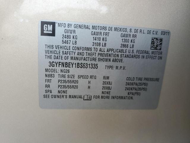 3GYFNBEY1BS631335 - 2011 CADILLAC SRX PERFORMANCE COLLECTION Бежевий фото 13