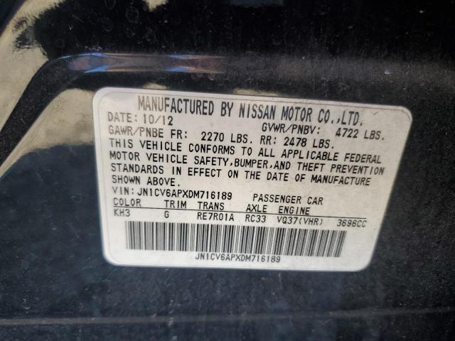 JN1CV6APXDM716189 - 2013 INFINITI G37 BASE BLACK photo 12