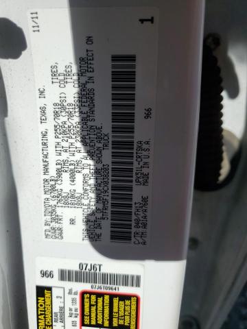 5TFRM5F19CX038203 - 2012 TOYOTA TUNDRA DOUBLE CAB SR5 WHITE photo 13