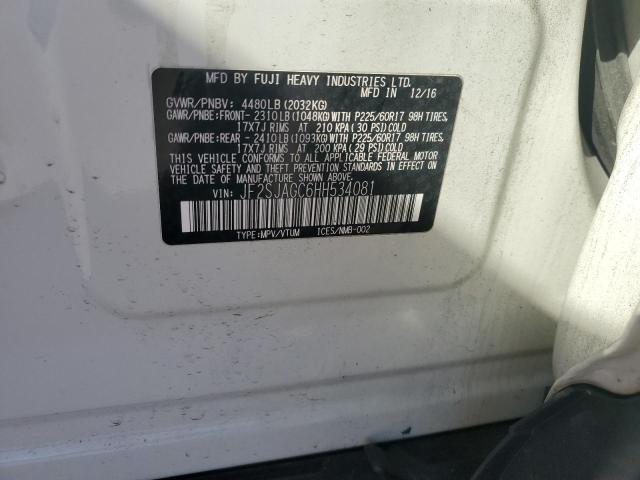 JF2SJAGC6HH534081 - 2017 SUBARU FORESTER 2.5I PREMIUM WHITE photo 13