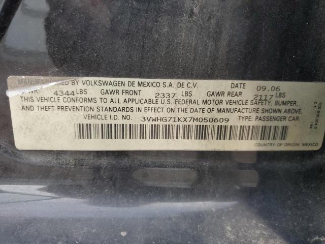 3VWHG71KX7M050609 - 2007 VOLKSWAGEN JETTA 2.5 BLACK photo 12
