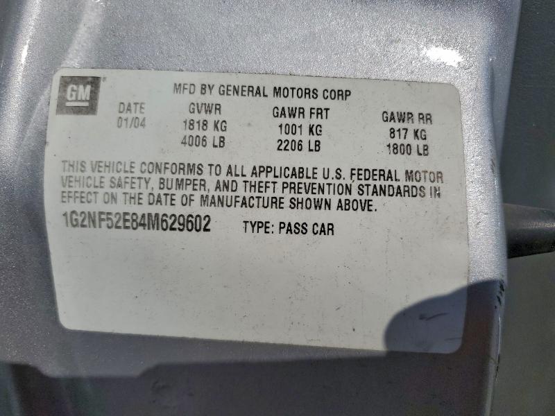 1G2NF52E84M629602 - 2004 PONTIAC GRAND AM SE1 ვერცხლისფერი ფოტო 13