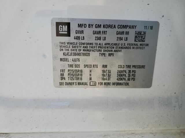 KL4CJESB4KB789020 - 2019 BUICK ENCORE PREFERRED 白色 照片 13