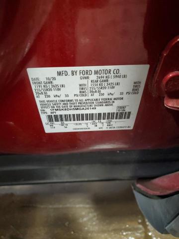 1FMSK8DH5MGA26149 - 2021 FORD EXPLORER XLT Rouge photo 14