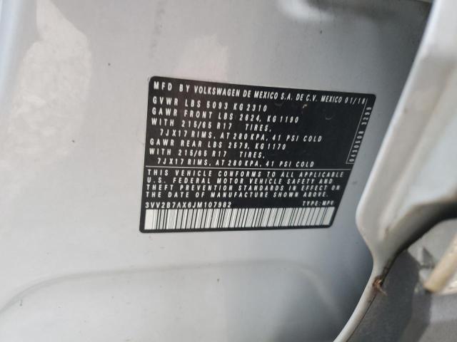 3VV2B7AX6JM107982 - 2018 VOLKSWAGEN TIGUAN SE Сріблястий фото 13